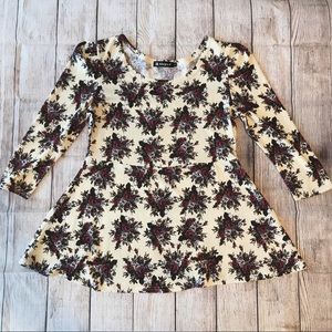 3/4 Sleeve Cream Maroon Allegra K Babydoll Top